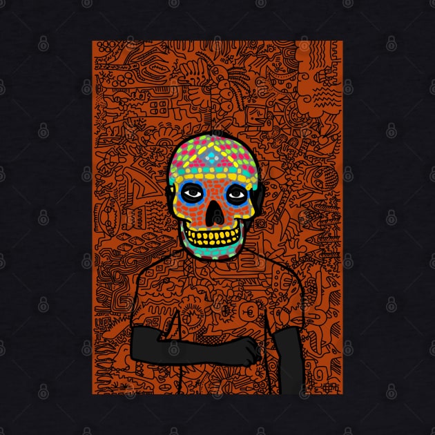 Dive into NFT Character - MaleMask DoodleGlyph with Mexican Eyes on TeePublic by Hashed Art